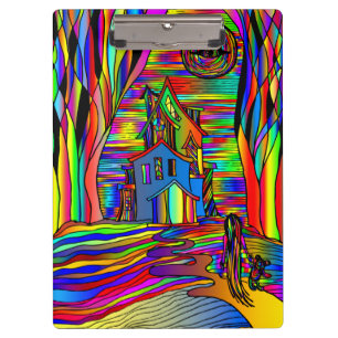 Porte-bloc Maison hantée Effrayant Abstrait Colorful verre