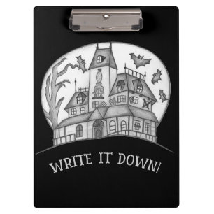 Porte-bloc Maison hantée et chauves-souris Halloween