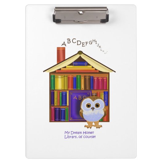 Porte-bloc Maison rêveuse - bibliothèque ! (Devant)