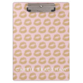 Porte-bloc Make Up Gold Parties scintillant Lips Motif Person (Devant)