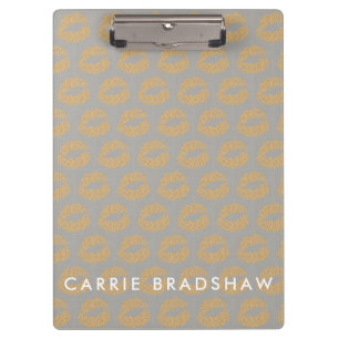 Porte-bloc Make Up Gold Parties scintillant Lips Motif Person