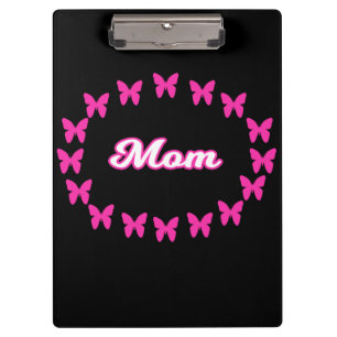 Porte-bloc Maman avec de jolis papillons roses
