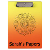 Porte-bloc Mandala Art déco orange jaune (Devant)