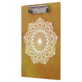 Porte-bloc Mandala blanc sur fond doré (Gauche)