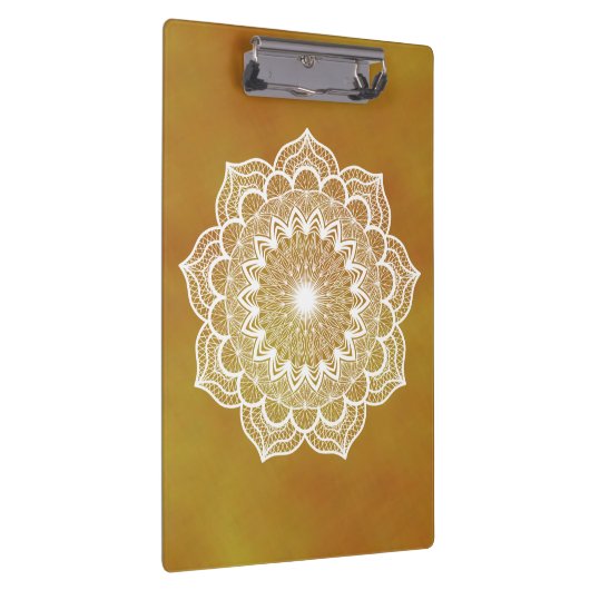Porte-bloc Mandala blanc sur fond doré (Swatch)