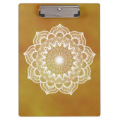 Porte-bloc Mandala blanc sur fond doré (Devant)