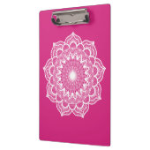 Porte-bloc Mandala blanc sur fond rose (Gauche)