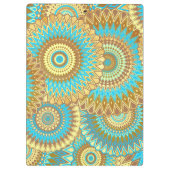 Porte-bloc Mandala bleu marron or recouvrant (Dos)