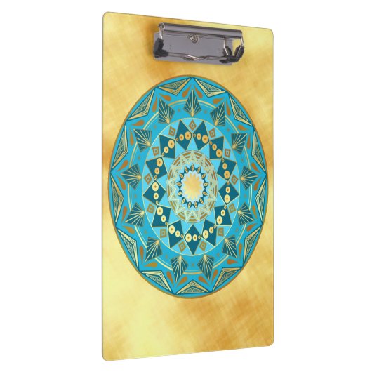 Porte-bloc Mandala bleu or sur fond or doux (Swatch)
