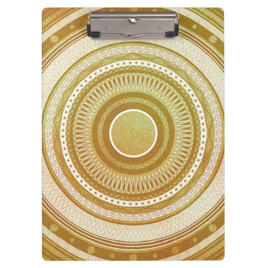 Porte-bloc Mandala d'or et de paillettes (Devant)