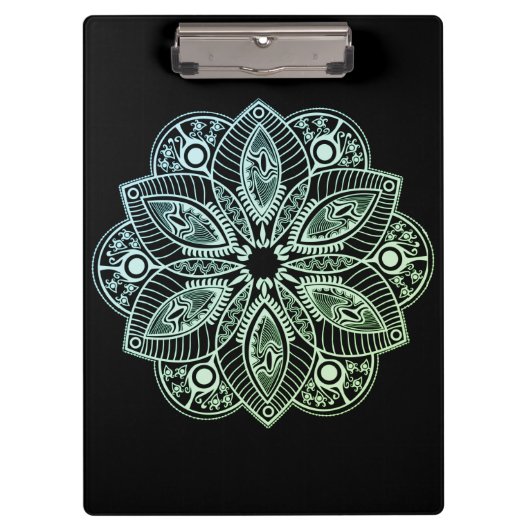 Porte-bloc Mandala Exotic Tribal Green Gradient (Devant)