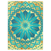 Porte-bloc Mandala Fleur Or Bleu (Dos)