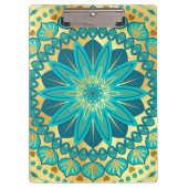 Porte-bloc Mandala Fleur Or Bleu (Devant)
