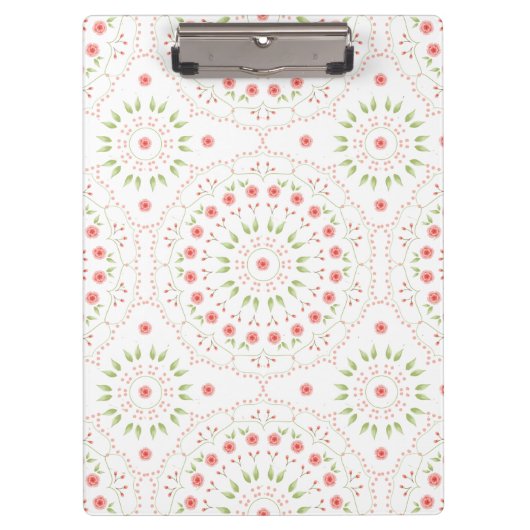 Porte-bloc mandala floral pêche (Devant)