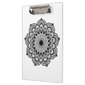 Porte-bloc Mandala noir sur fond blanc (Gauche)