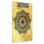 Porte-bloc Mandala noir sur fond or doux (Swatch)