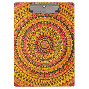 Porte-bloc Mandala Original Art couleur orange