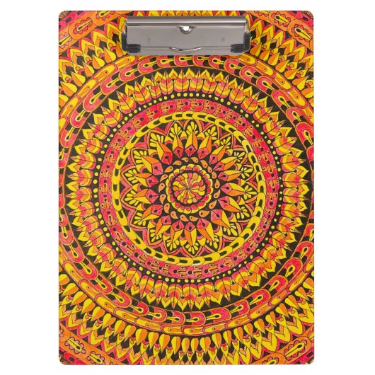 Porte-bloc Mandala Original Art couleur orange  (Devant)