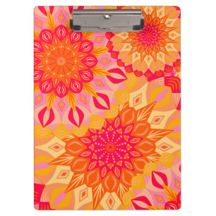 Porte-bloc Mandala Superposé Orange Rose Jaune