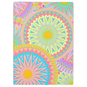 Porte-bloc Mandala superposé rose bleu jaune menthe violet (Dos)