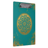Porte-bloc Mandala turquoise-or sur Grunge Gold Turquoise (Swatch)