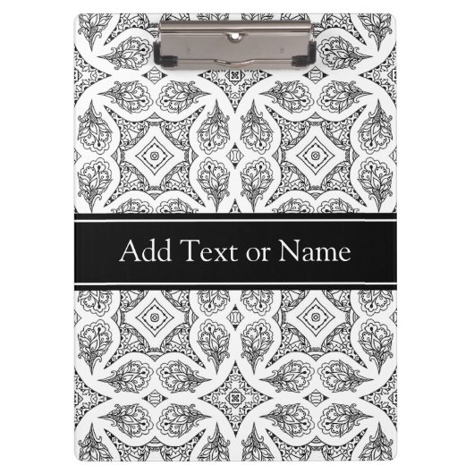 Porte-bloc Mandala Zen noir et blanc Personnalisé (Devant)