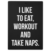 Porte-bloc Manger, s'entraîner et faire des siestes - Entraîn (Dos)