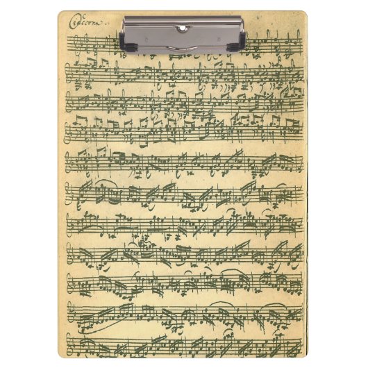 Porte-bloc Manuscrit de musique de violon de Bach Chaconne (Devant)