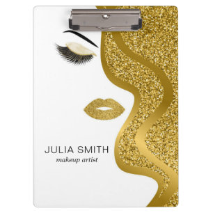 Porte-bloc Maquillage avec effet parties scintillant or