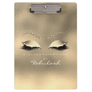 Porte-bloc Maquillage Beauty Studio Lashes Verre Or Blanc