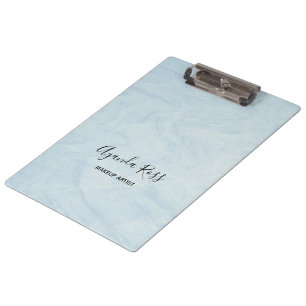Porte-bloc Marbre aquarelle bleu pastel