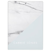 Porte-bloc Marbre blanc bleu moderne affaires Élégant minimal (Dos)