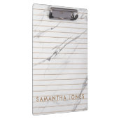 Porte-bloc Marbre blanc Carrare Or Bande classique moderne (Swatch)