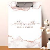 Porte-bloc Marbre blanc chic Agate Rose Parties scintillant o