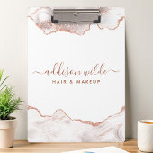 Porte-bloc Marbre blanc chic Agate Rose Parties scintillant o