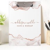 Porte-bloc Marbre blanc chic Agate Rose Parties scintillant o