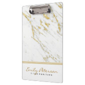 Porte-bloc Marbre blanc Élégant Et Parties scintillant Or (Gauche)