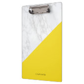 Porte-bloc Marbre blanc moderne avec bloc jaune Personnalisé (Gauche)