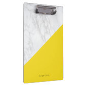 Porte-bloc Marbre blanc moderne avec bloc jaune Personnalisé (Swatch)