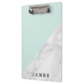 Porte-bloc Marbre blanc moderne avec bloc vert Clipbo personn (Gauche)