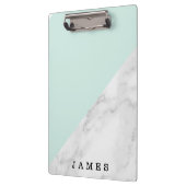 Porte-bloc Marbre blanc moderne avec bloc vert Clipbo personn (Gauche)