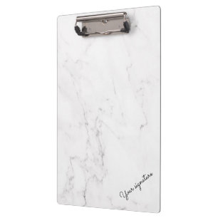 Porte-bloc Marbre Blanc Signature Simple