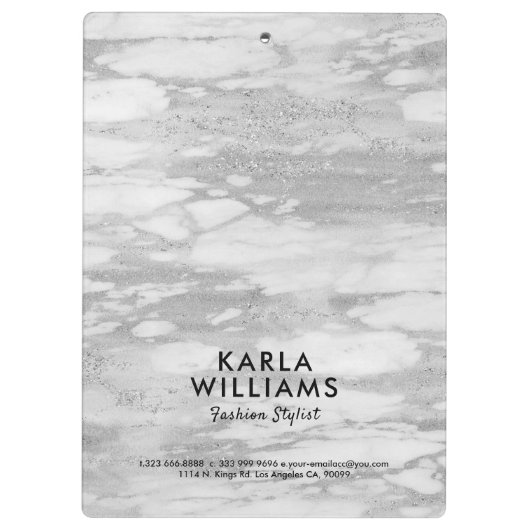 Porte-bloc Marbre blanc Silver Faux (Dos)