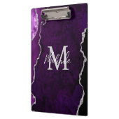Porte-bloc Marbre d'agate violet et argent (Gauche)