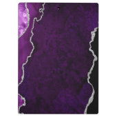 Porte-bloc Marbre d'agate violet et argent (Dos)