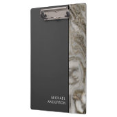 Porte-bloc Marbre de style professionnel et noir avec nom (Gauche)