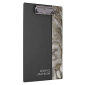 Porte-bloc Marbre de style professionnel et noir avec nom (Swatch)