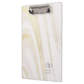 Porte-bloc Marbre d'or chic Nom moderne et initiales (Gauche)