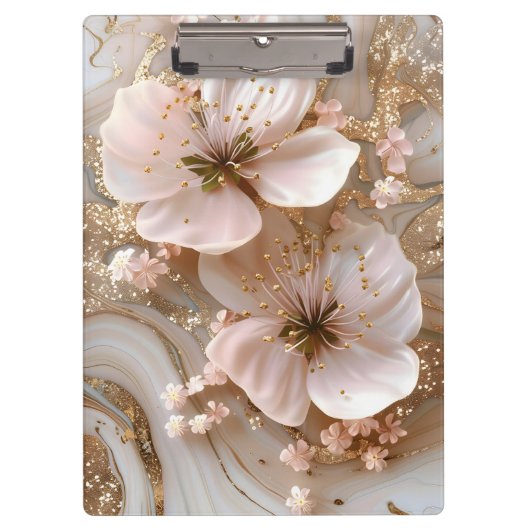 Porte-bloc Marbre et fleurs (Devant)