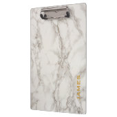 Porte-bloc Marbre et or personnalisés par monogramme moderne (Gauche)